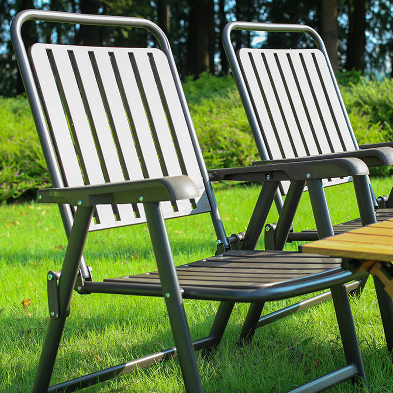 Portable Camping Chair with Steel Frame, Footrest and Arm Support