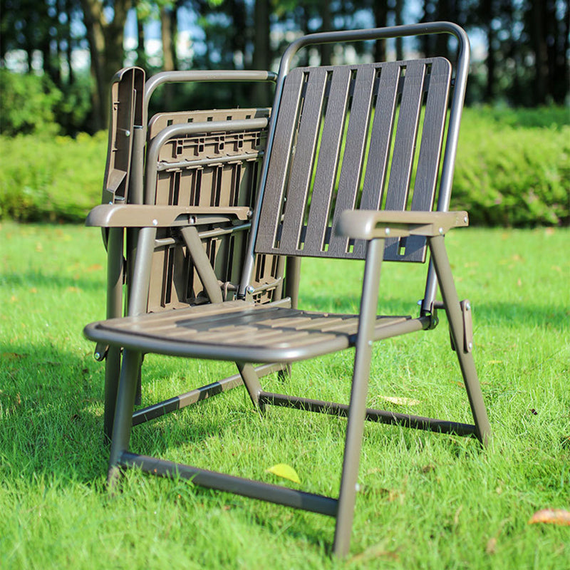 Portable Camping Chair with Steel Frame, Footrest and Arm Support