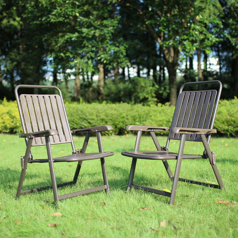 Portable Camping Chair with Steel Frame, Footrest and Arm Support