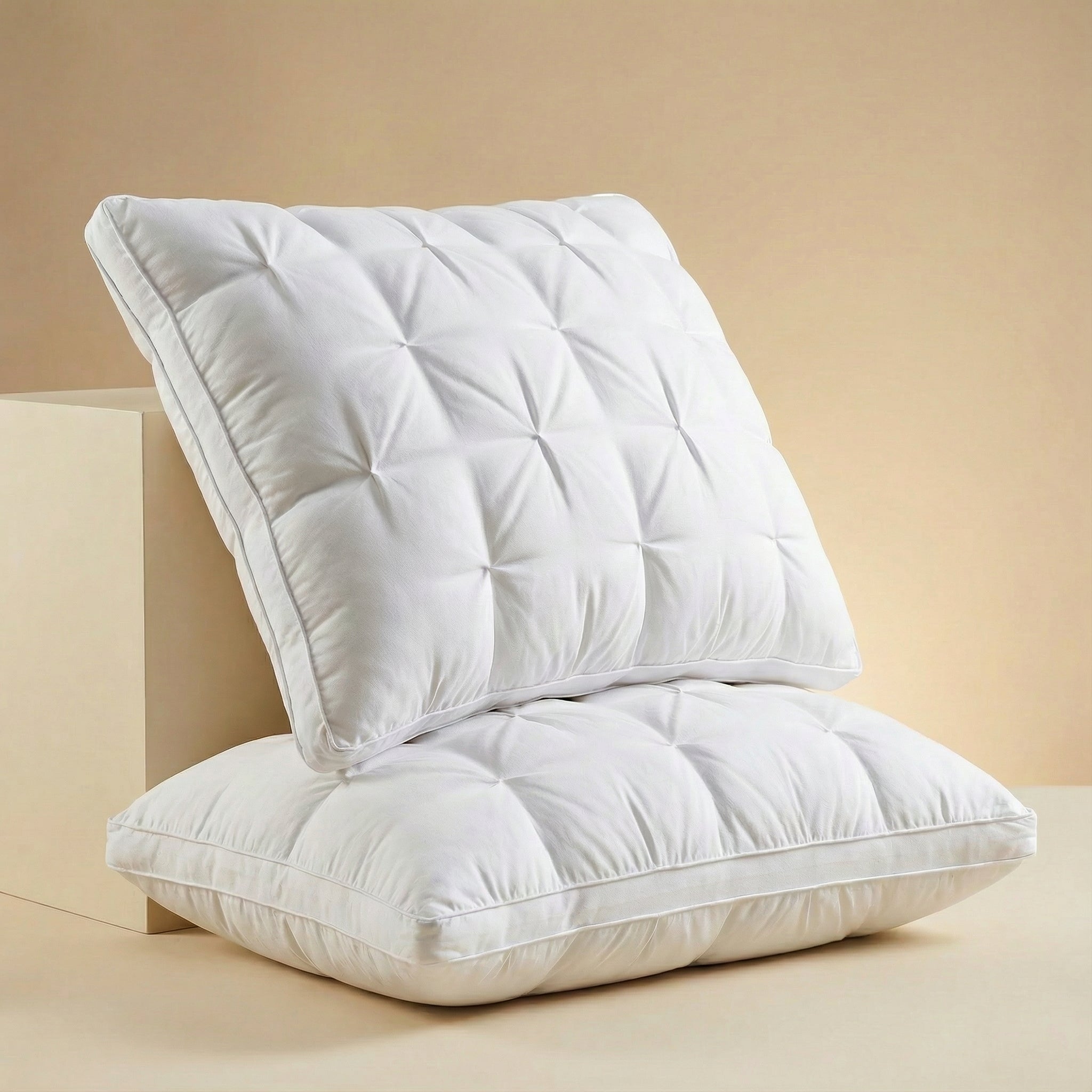 Duck Down Pillow | Soft Support Like in Hotels | Breathable Cotton Cover
