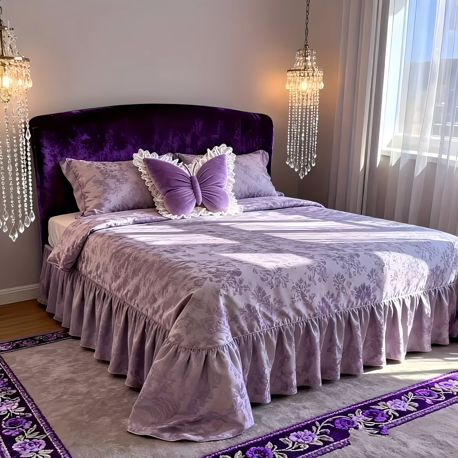 Charming Butterfly Shaped Cushion with Lace Accents