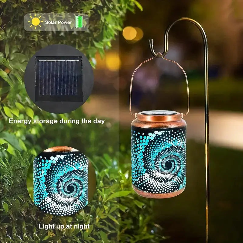 Outdoor Bronze Lantern with Swirling Light Design for Gardens