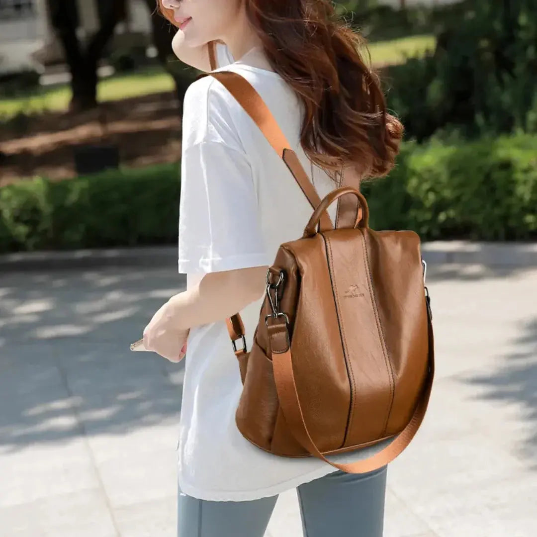 Faux Leather Anti-Theft Backpack – Three Carrying Styles