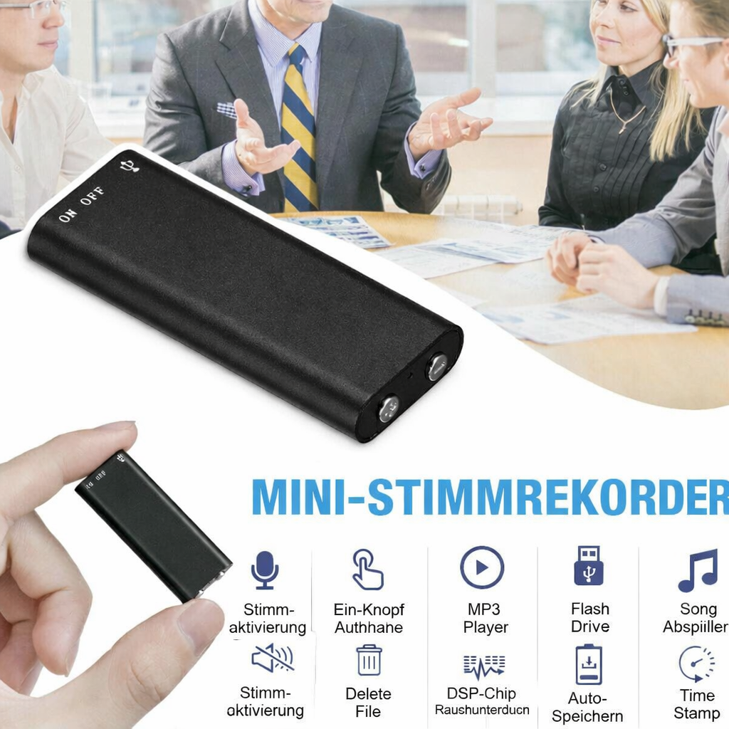 Compact Audio Recorder with One-Touch Recording Feature