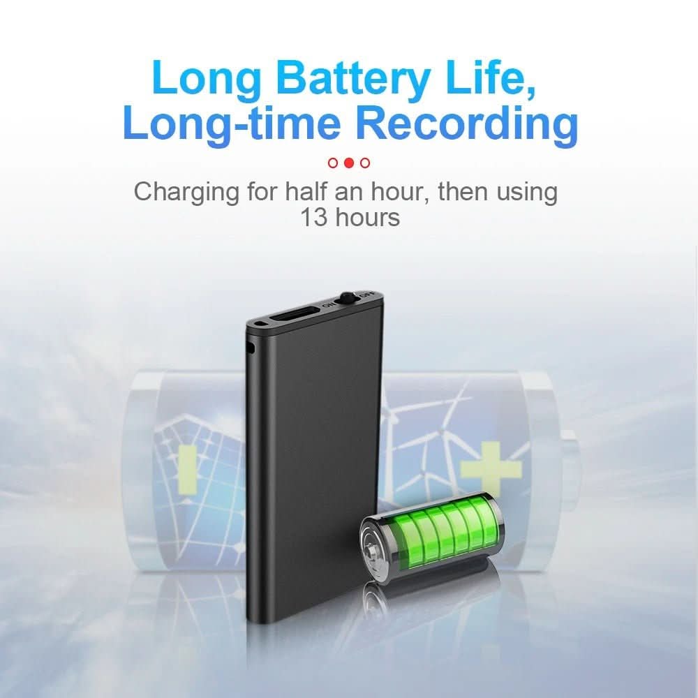 Voice-Activated Dictation Device | 50 Hours Recording | Ultra-Compact