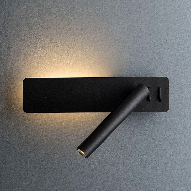 Rotatable LED Wall Reading Light | Adjustable Spotlight | 2 Switches Metal