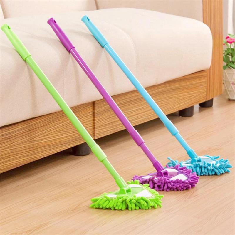 Adjustable Triangular Cleaning Mop with 180-Degree Head and Telescopic Handle