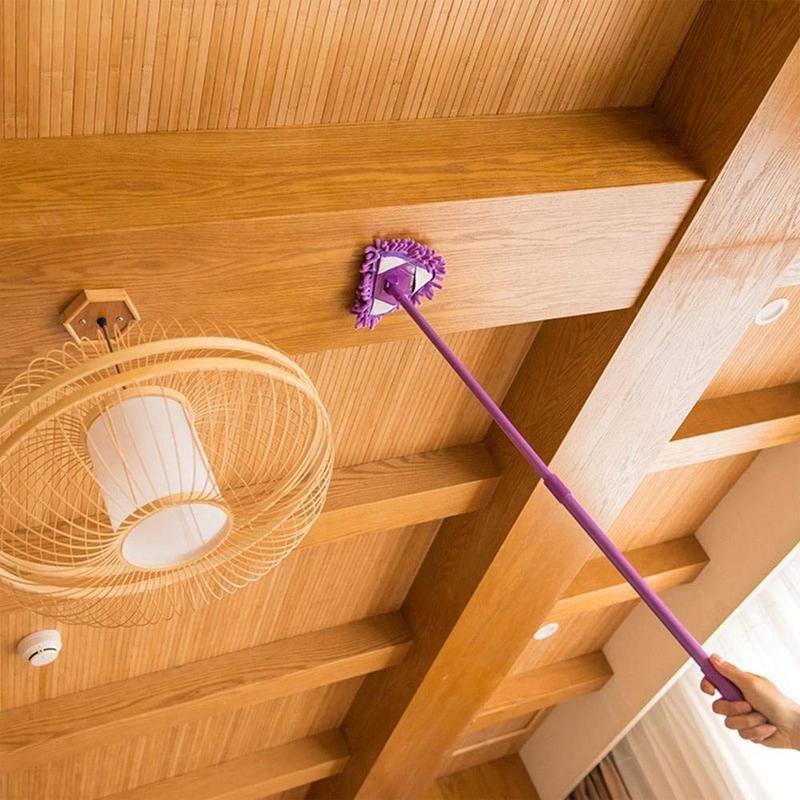 Adjustable Triangular Cleaning Mop with 180-Degree Head and Telescopic Handle
