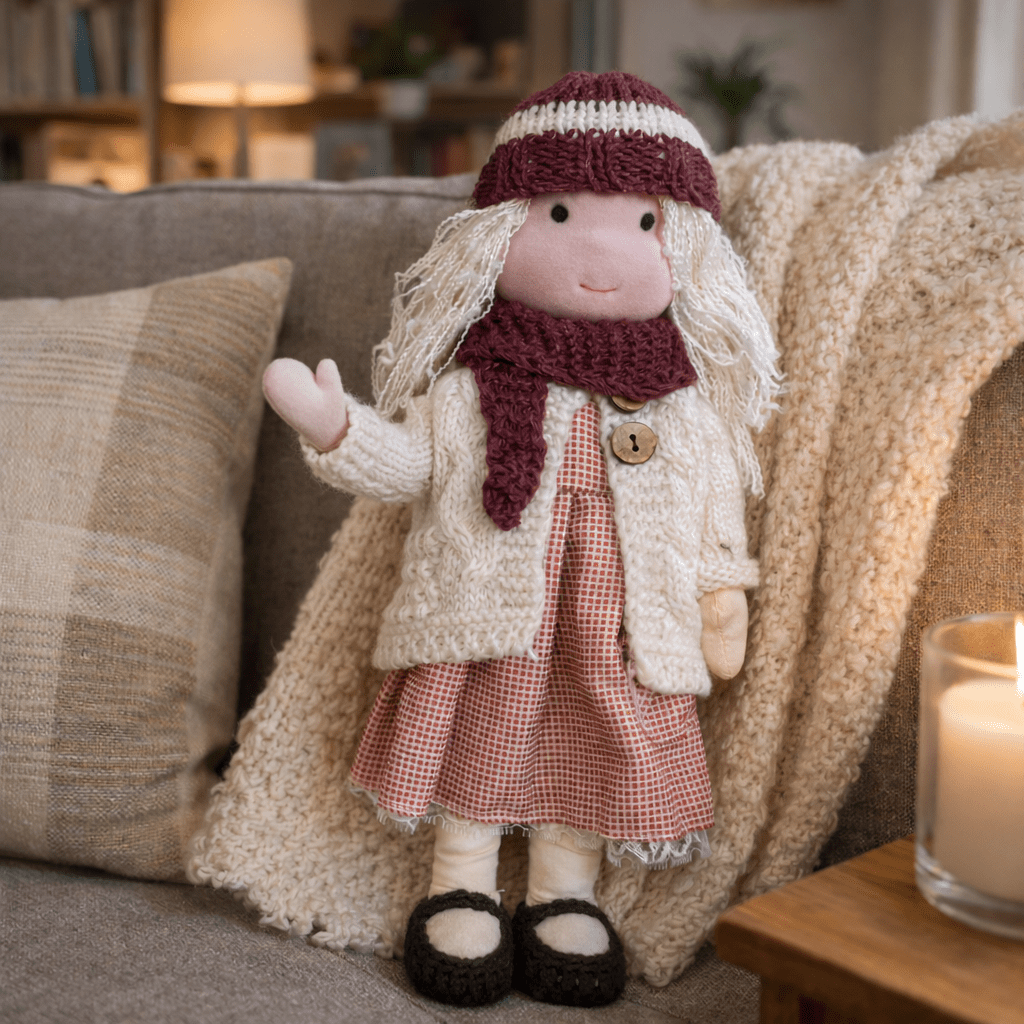 Handcrafted Waldorf Style Cotton Doll for Imaginative Play