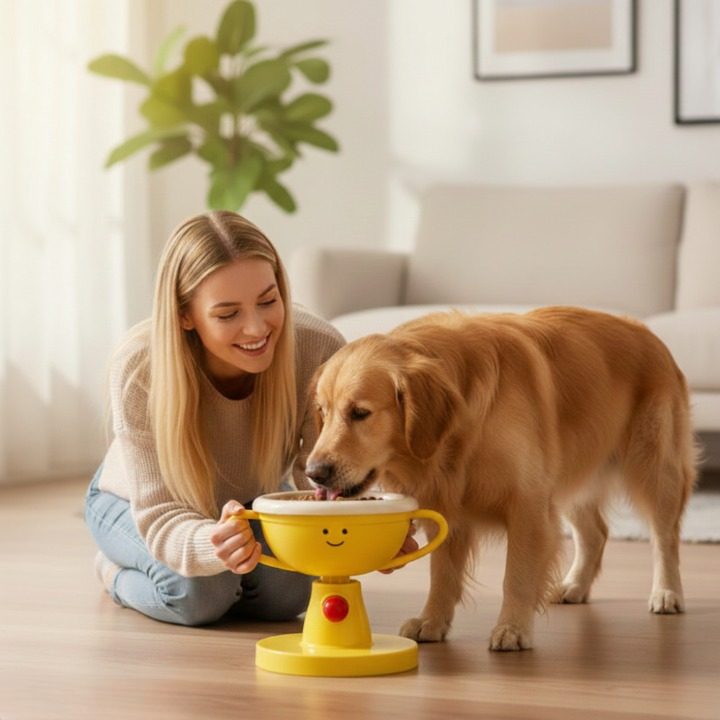Ergonomic Food Dish – Adjustable Ceramic Feeding Bowl