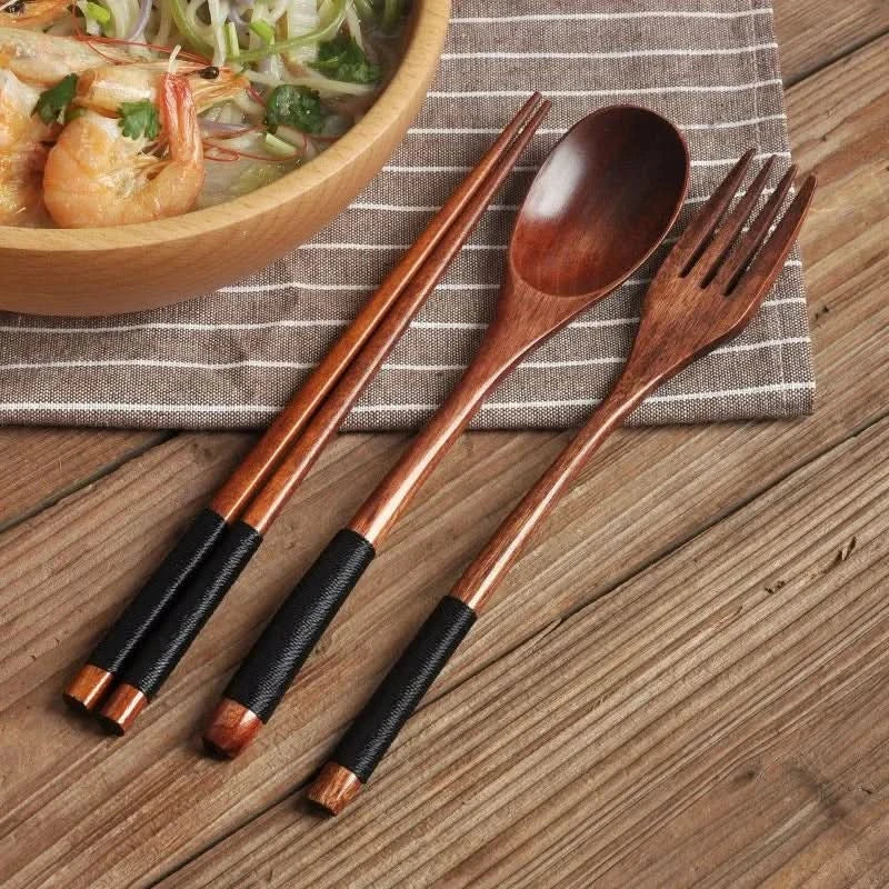 Portable Dining Utensil Set - Spoon, Fork, and Chopsticks for On-the-Go