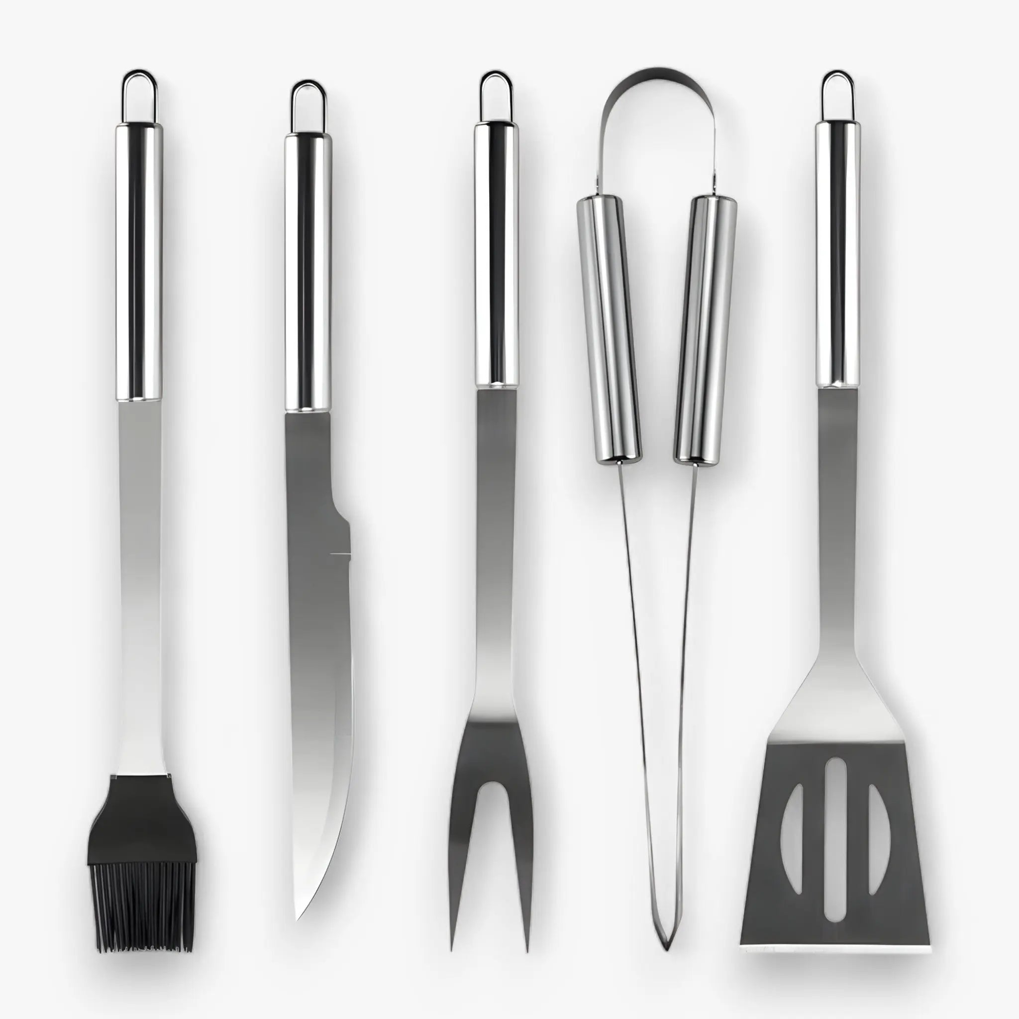 Stainless Steel Barbecue Tool Set with Carry Bag – Heat-Resistant Grip