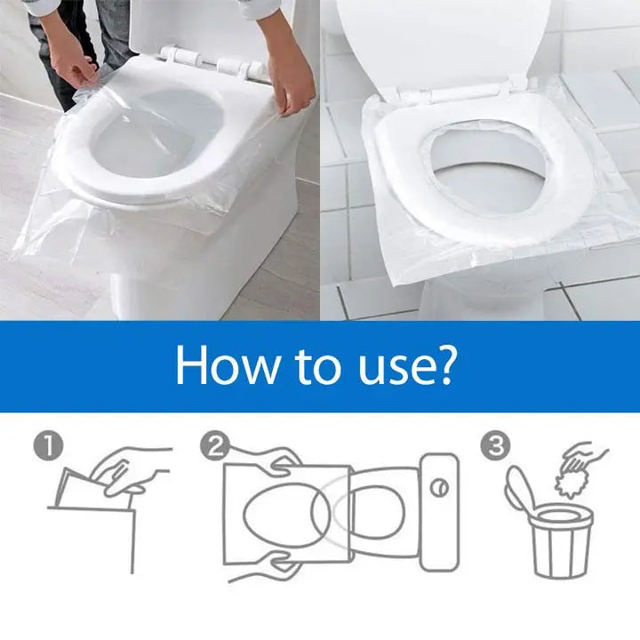 Pack of 50 Disposable Toilet Seat Covers – Travel Hygiene Protection