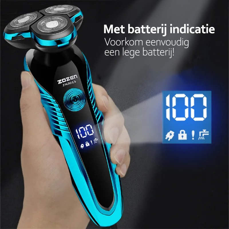 Rotary Electric Shaver with 3 Heads and USB Charging Capability