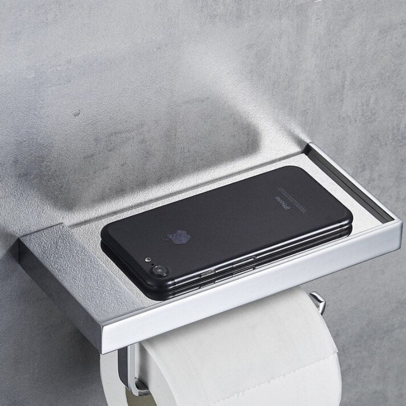 Wall-Mounted Stainless Steel Paper Towel Dispenser with Shelf