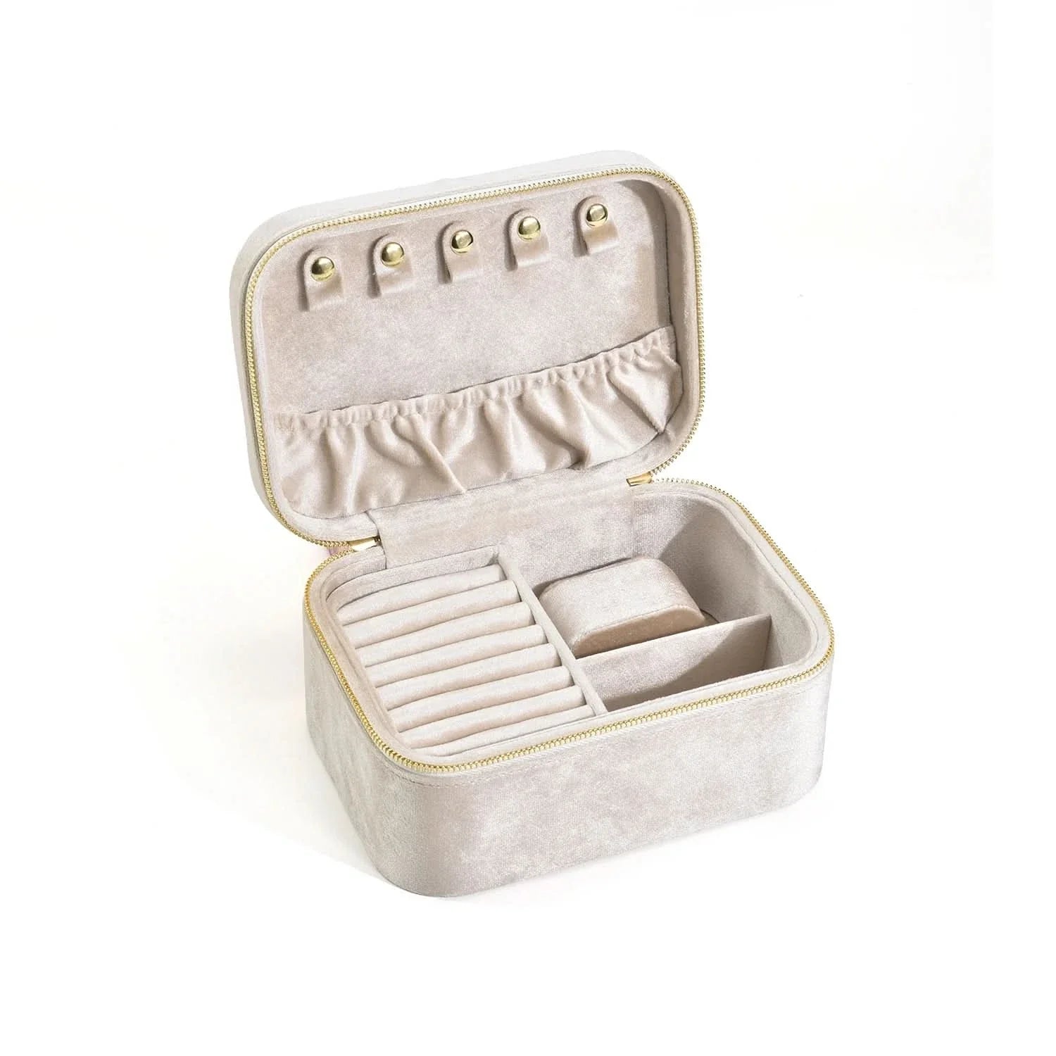 Suede Jewelry Travel Case with Stylish Storage Solution