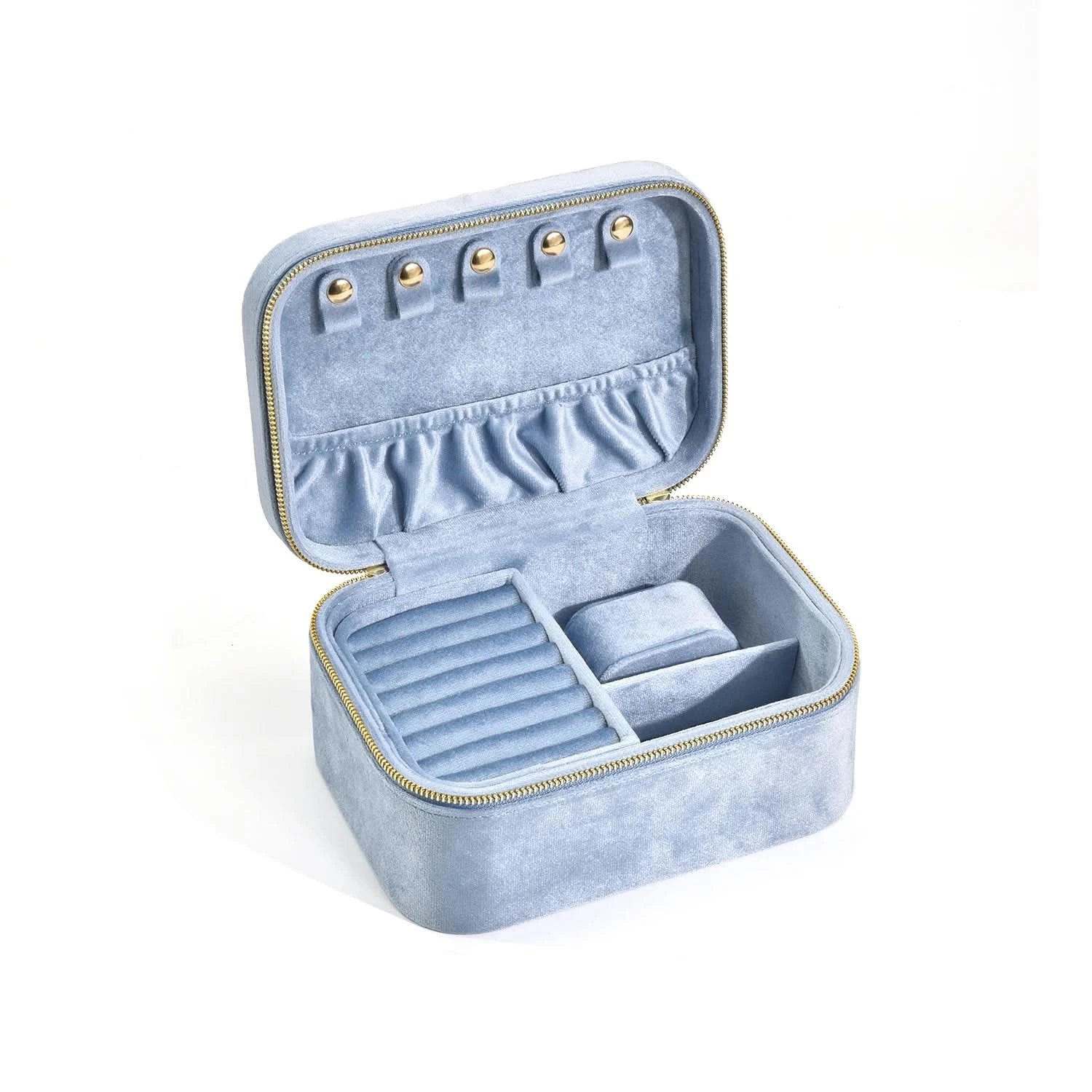 Suede Jewelry Travel Case with Stylish Storage Solution