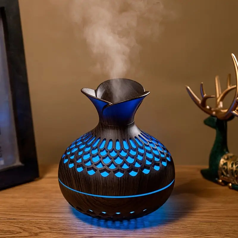Stylish Ultrasonic Essential Oil Diffuser with 300ml Tank and LED Light