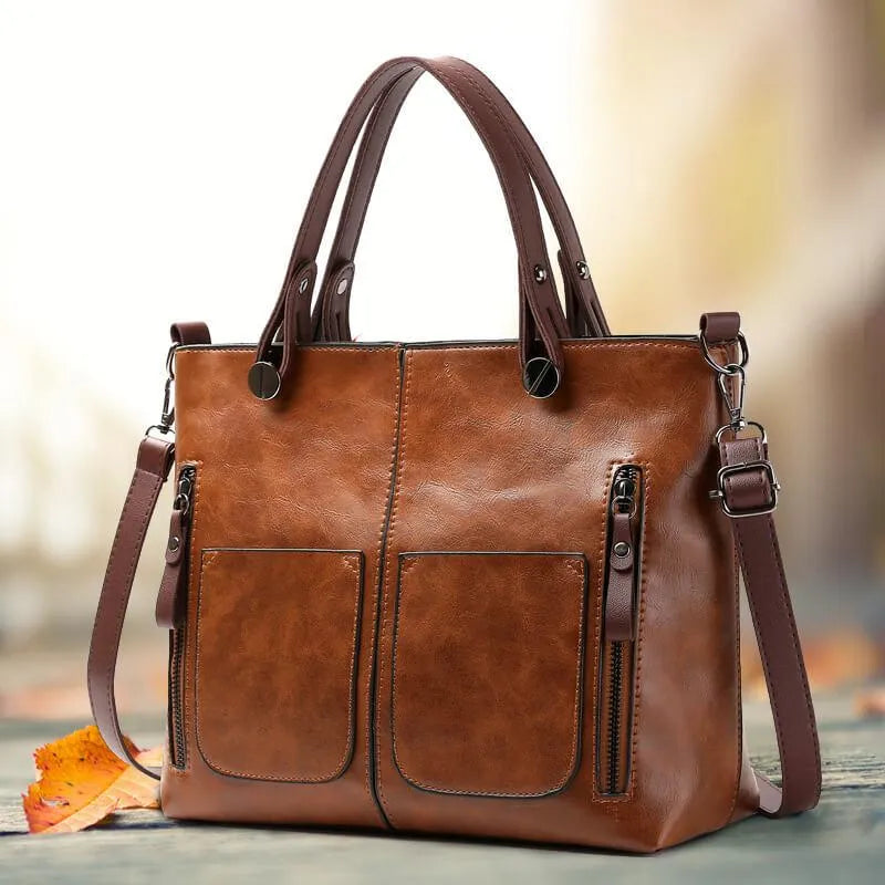 Chic Vintage Leather Shoulder Bag for Women with Artisan Craftsmanship