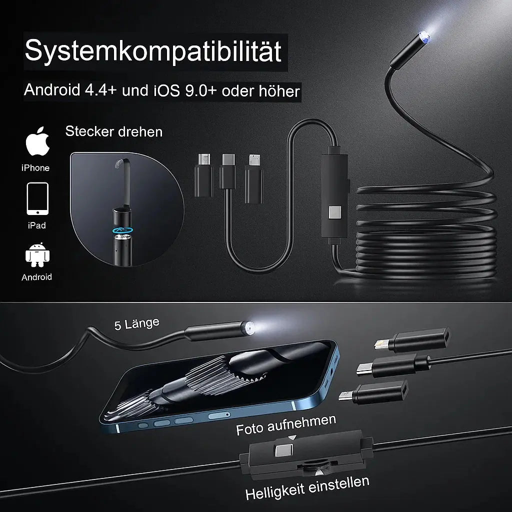 LED Waterproof Inspection Camera - Clear Images for Hidden Area Examination