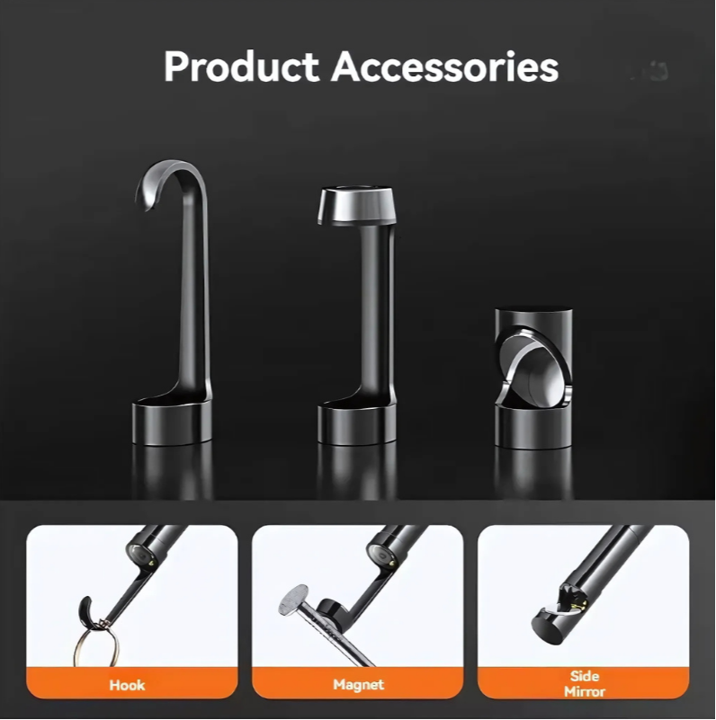 Flexible Endoscope Camera for Tight Spaces with Adjustable LED Light