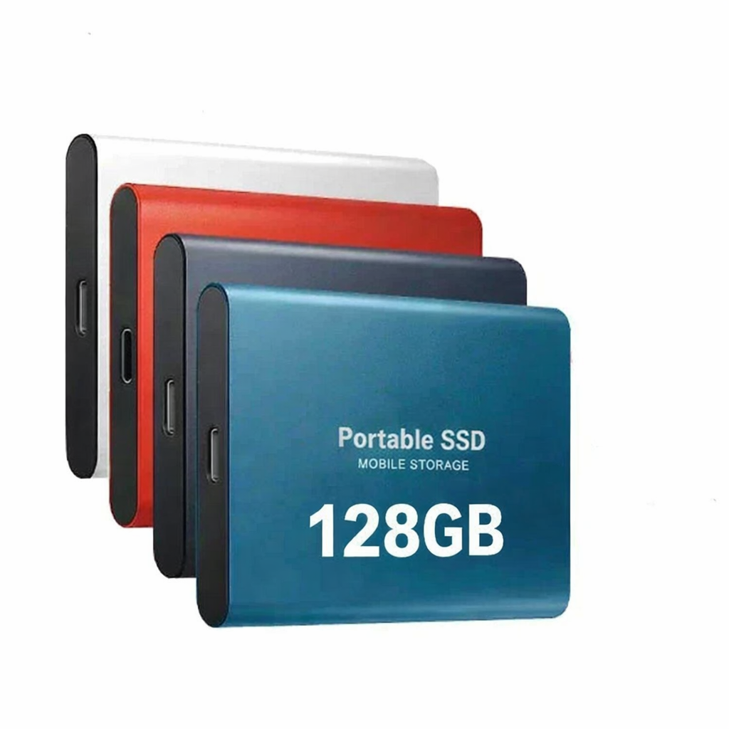 External Storage | 128GB Portable SSD | USB 3.1 & USB-C | Compact & Shockproof Design