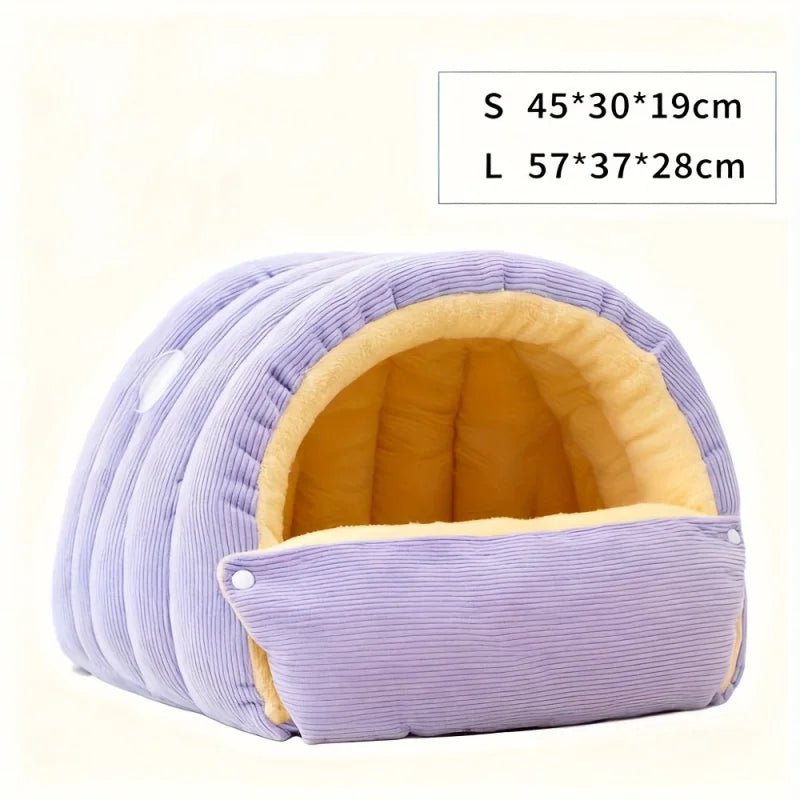 Washable Cat Cave with Corduroy Exterior – Cozy and Warm