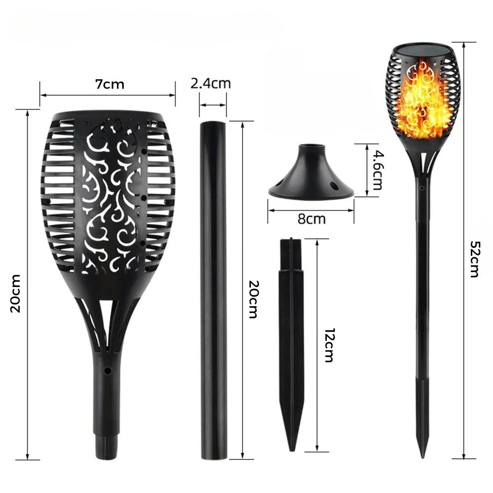 Flickering Flame Solar Garden Torch | Outdoor LED Lighting for Patio
