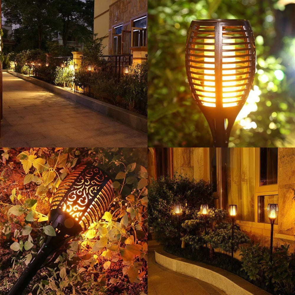 Flickering Flame Solar Garden Torch | Outdoor LED Lighting for Patio