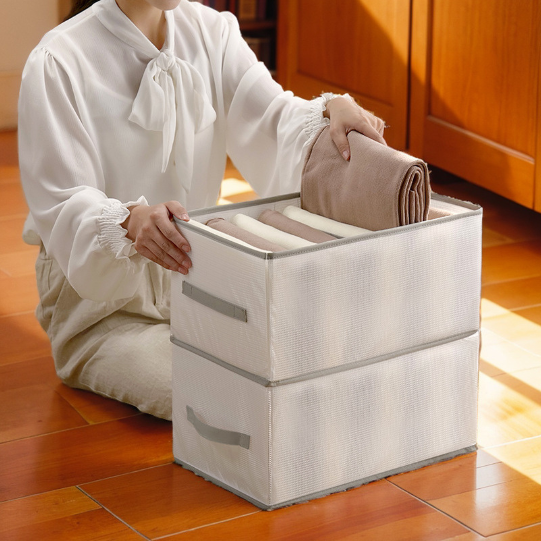 Foldable Clothing Organizer Box | Quick Access | Compartments, Sturdy