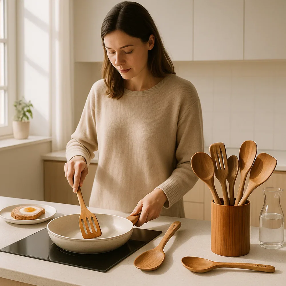 Eco-Friendly Kitchen Tool Set Made of Wood