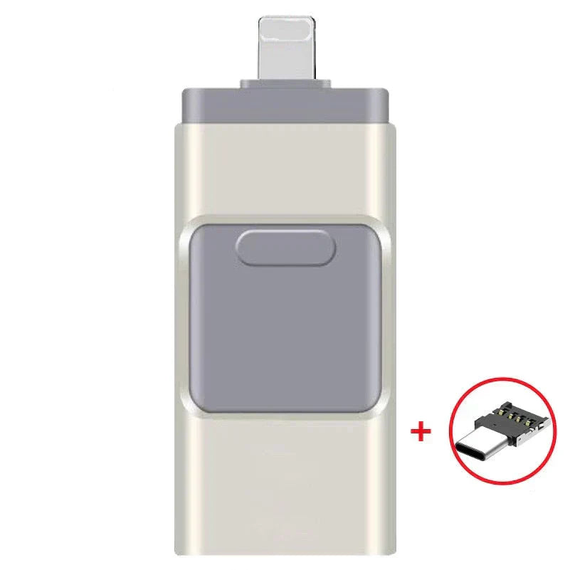 USB Flash Drive with Multi-Connector for Smartphone Storage