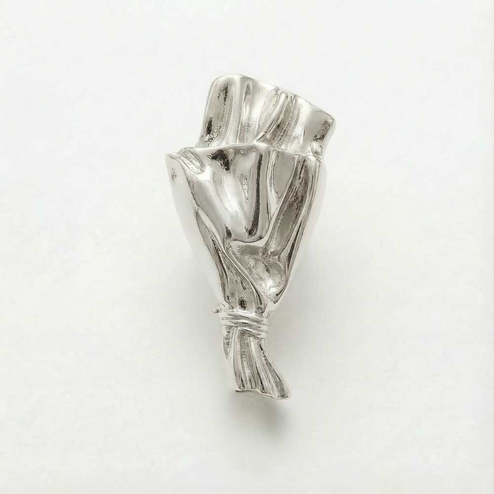 Brooch with Mini Vase for Fresh Flowers