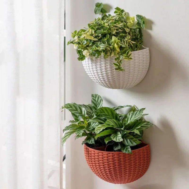 Vertical Greenery Wall Planter with Rattan Design
