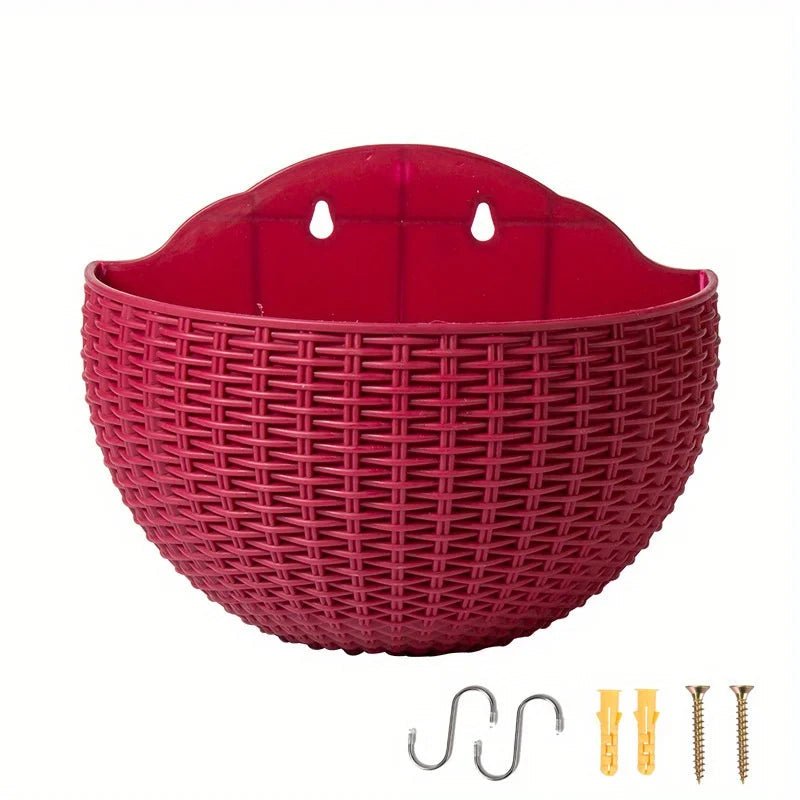 Vertical Greenery Wall Planter with Rattan Design