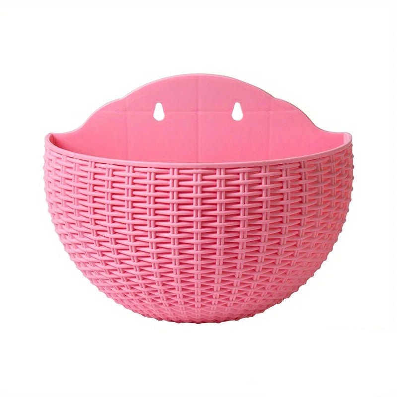 Vertical Greenery Wall Planter with Rattan Design