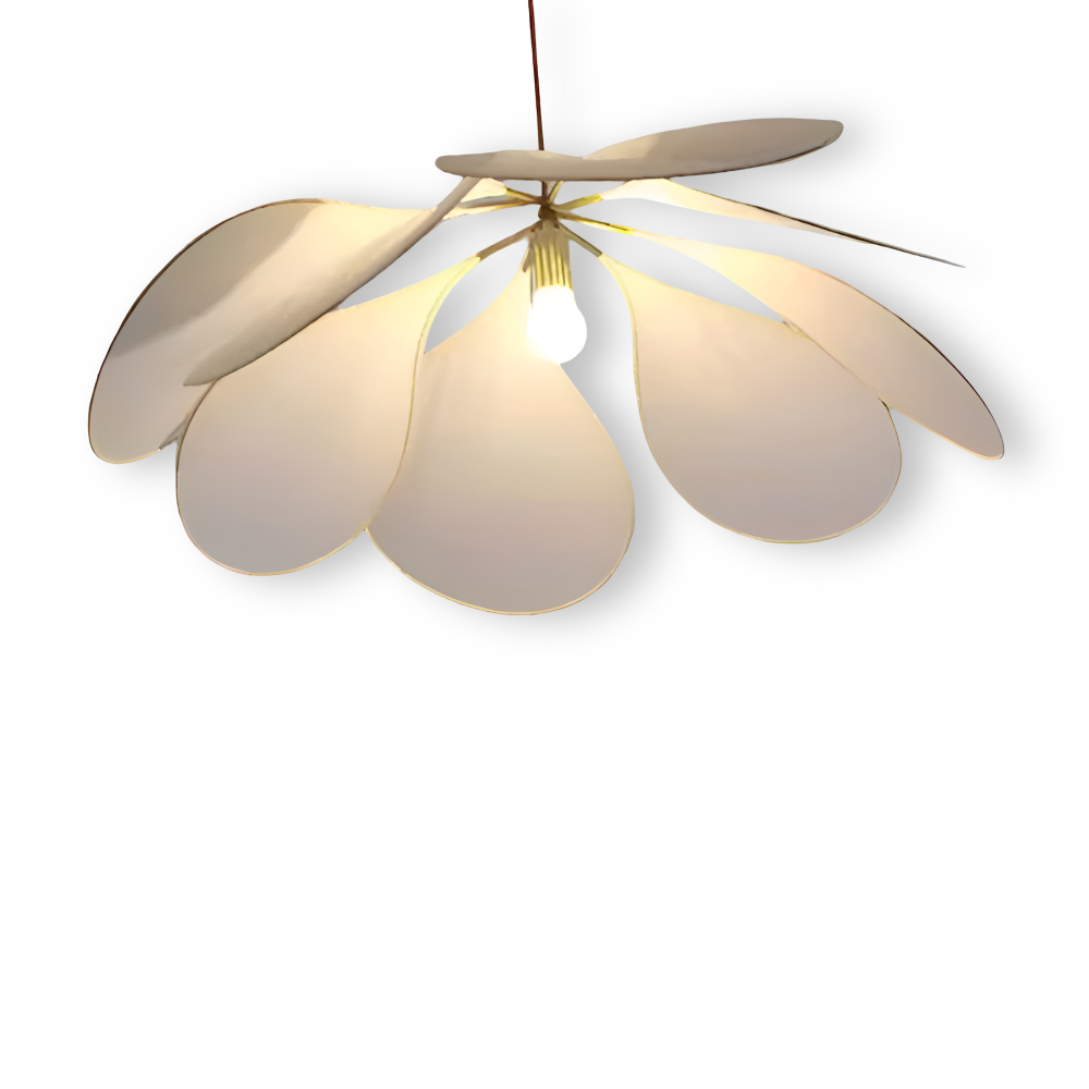 Fabric Shade Flower-Shaped Pendant Light
