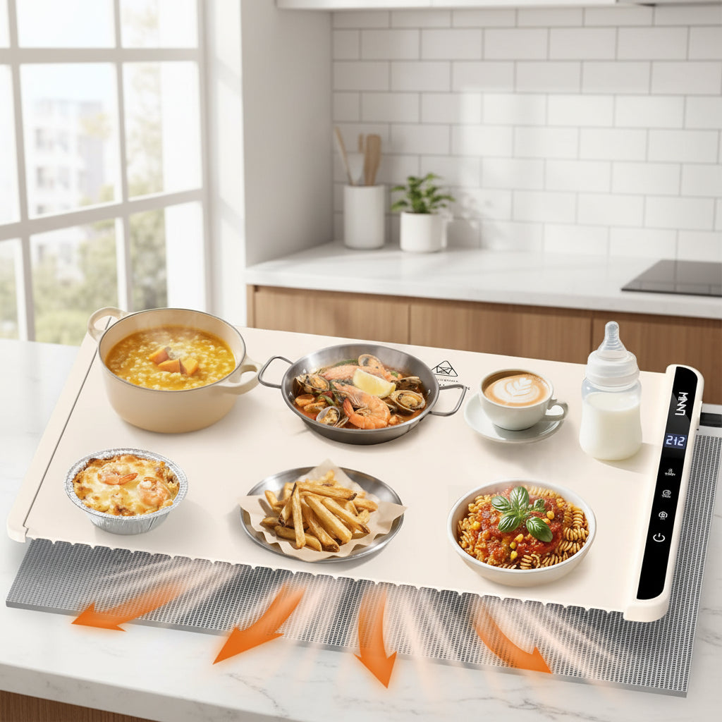 Tabletop Electric Food Warmer with Timer and Removable Insulation Pad