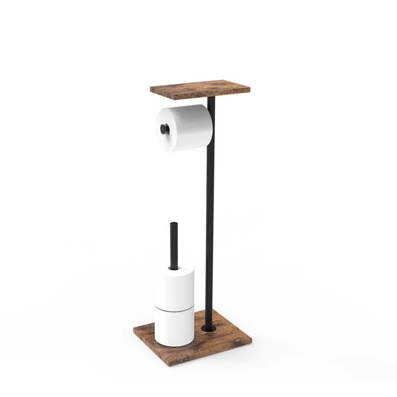 Freestanding Toilet Paper Holder with Storage for Phone and Accessories