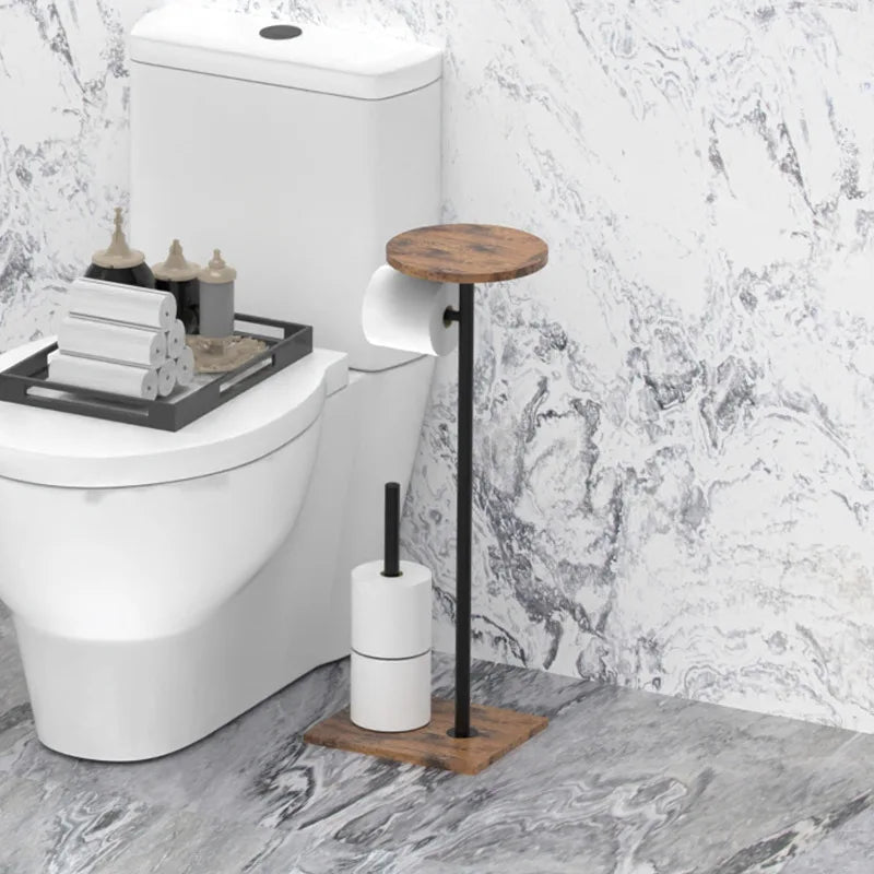 Freestanding Toilet Paper Holder with Storage for Phone and Accessories
