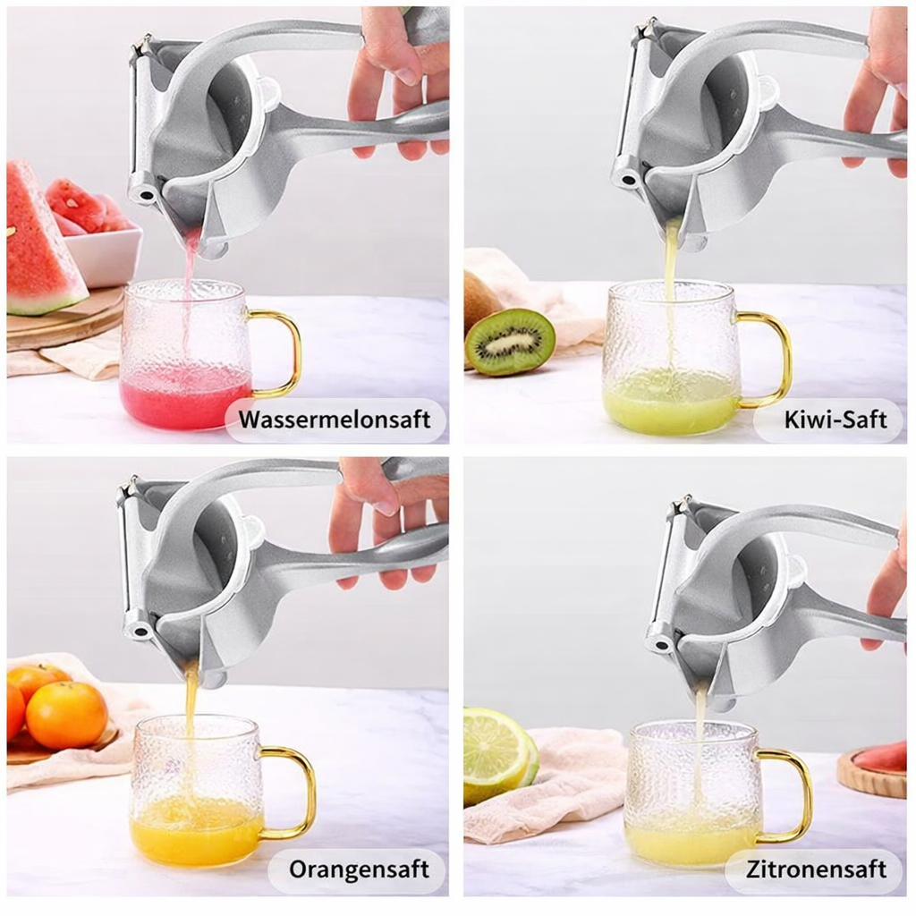 Manual Fruit Press | Stainless Steel Citrus Juicer | Non-Slip Lever Handle