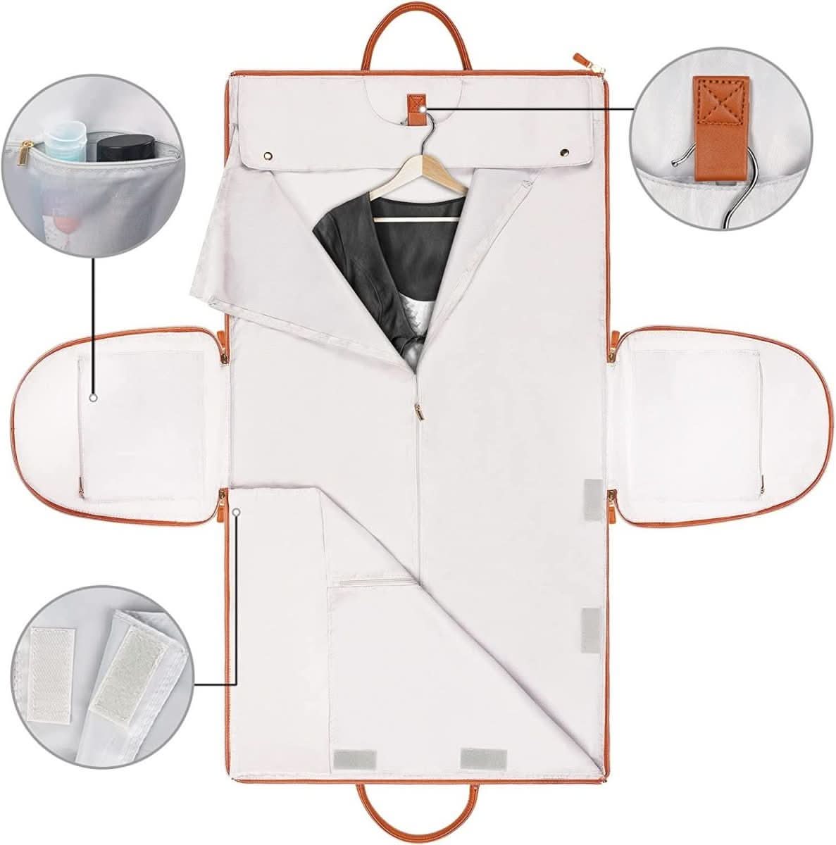Foldable Garment Bag in PU Leather for Elegant Travel