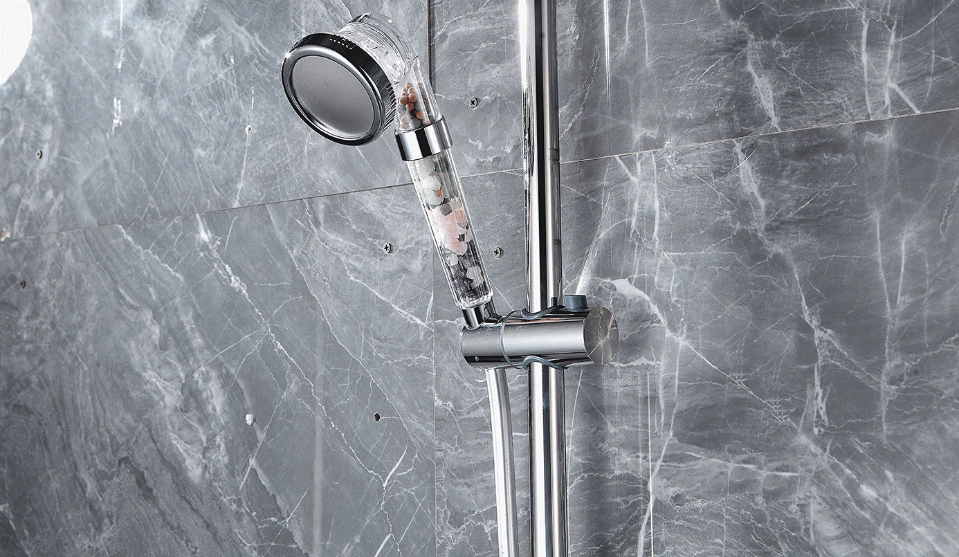 Filtered Shower Head with Mineral Stones for High-Pressure Soft Water