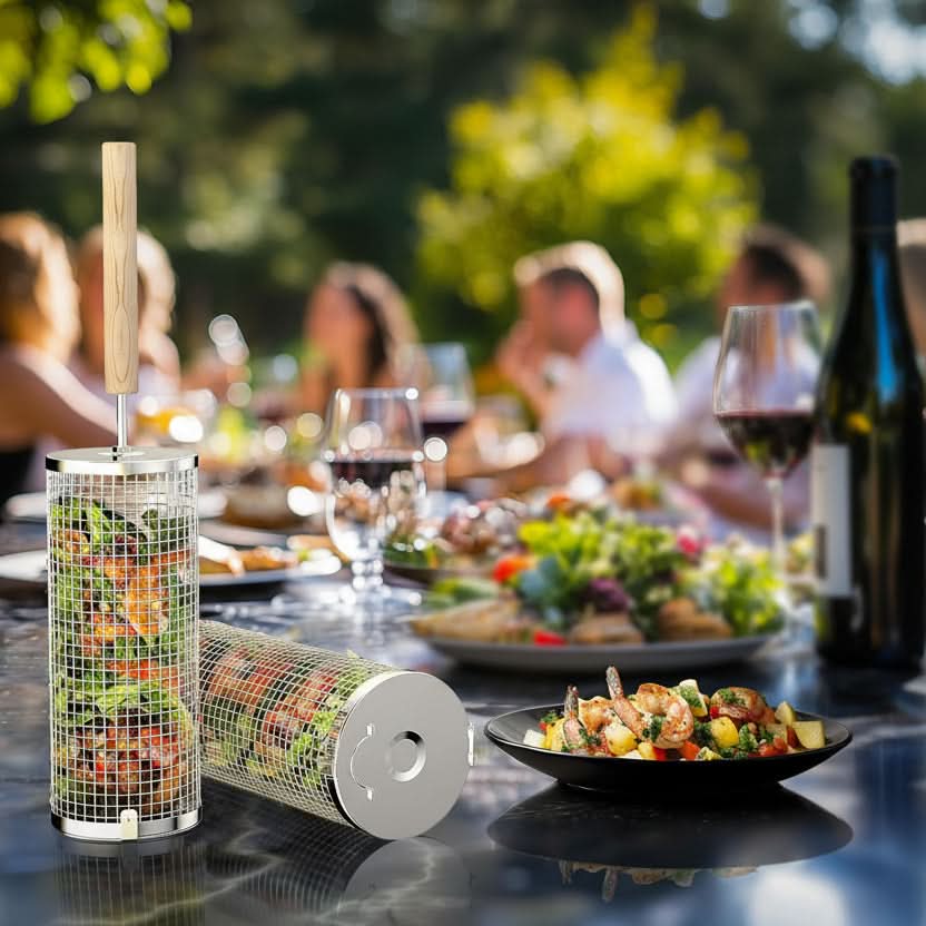 Stainless Steel BBQ Grill Basket for Ideal Cooking