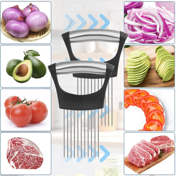 Onion Cutter with Stainless Steel Holder – Comfortable Grip