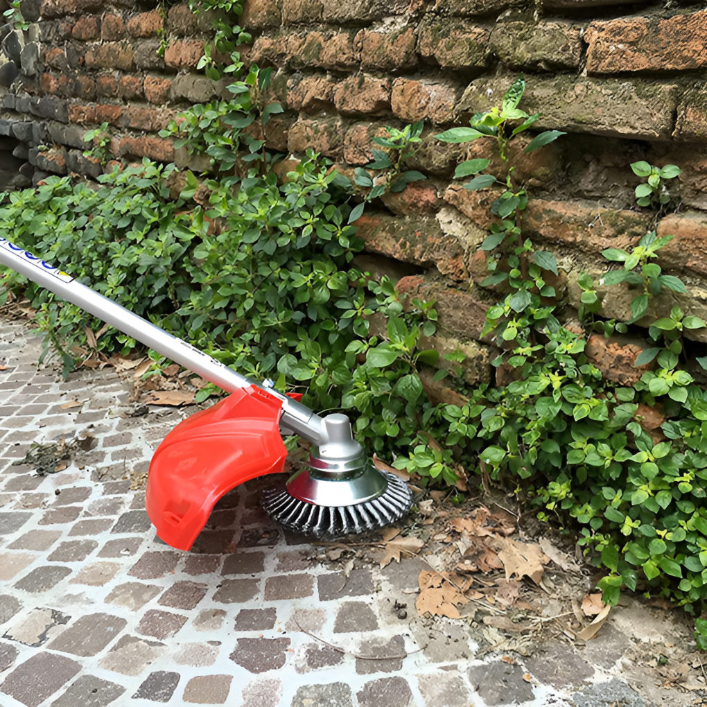 Carbon Steel Weed Trimmer Head – Durable Wire Brush for Patios & Driveways