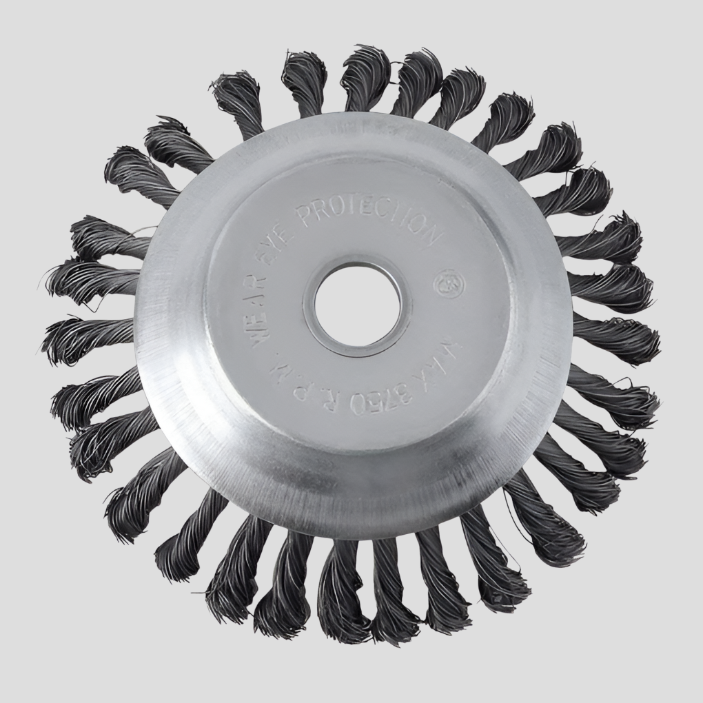 Carbon Steel Weed Trimmer Head – Durable Wire Brush for Patios & Driveways