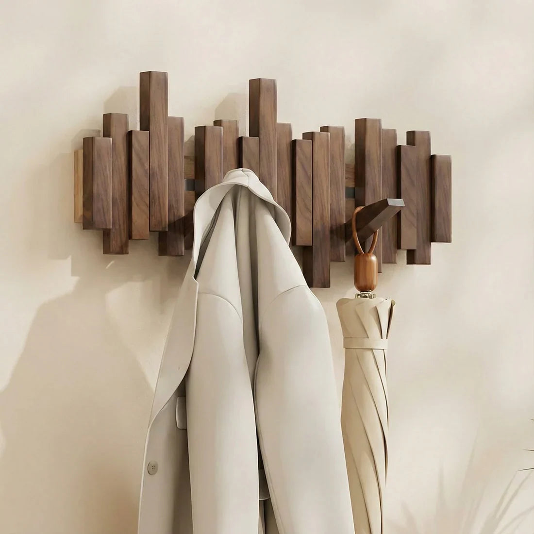 Wall Coat Rack | Space-Saving Foldable Design Hooks