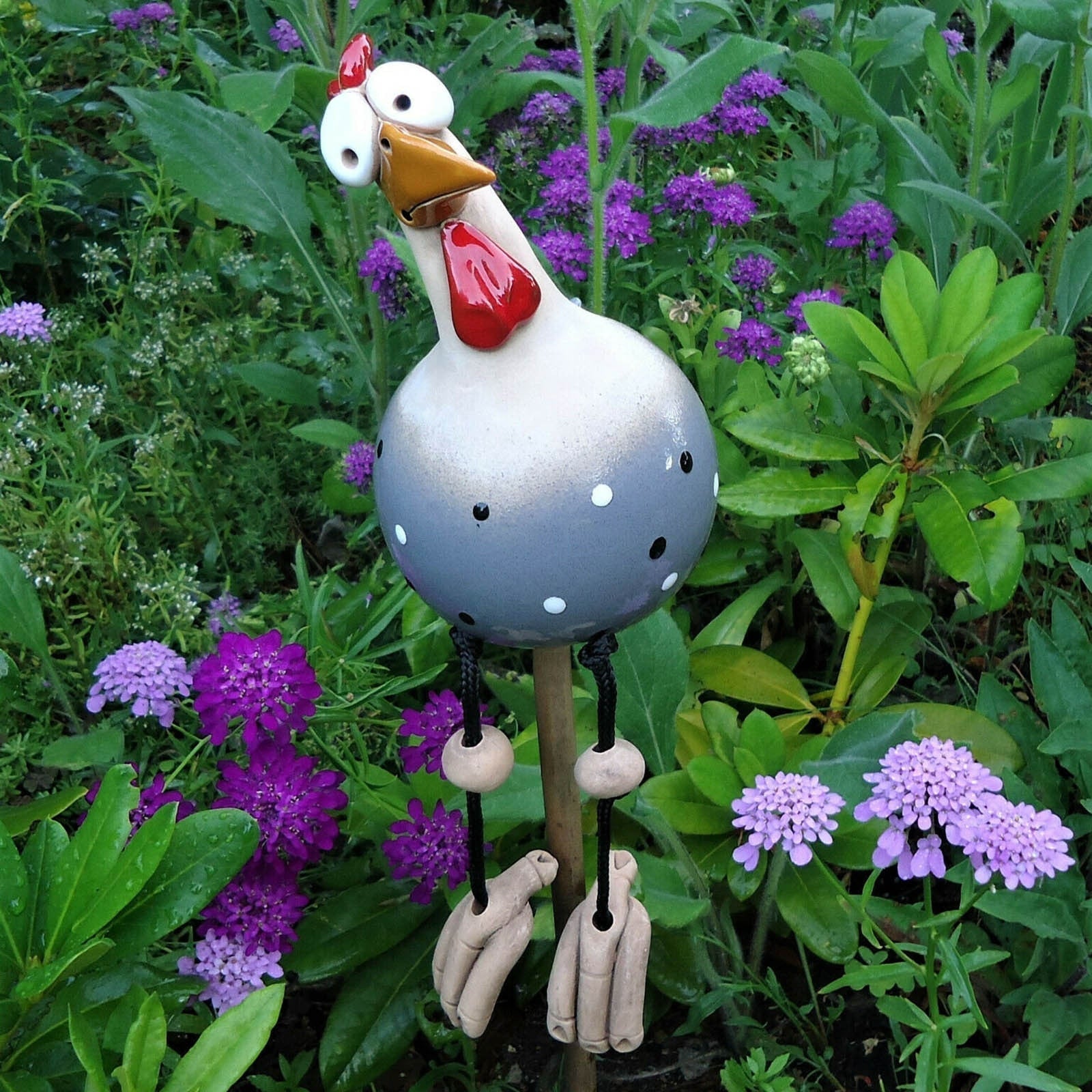 Garden Decoration | Weatherproof Chicken Fence Sculpture | Humorous Design