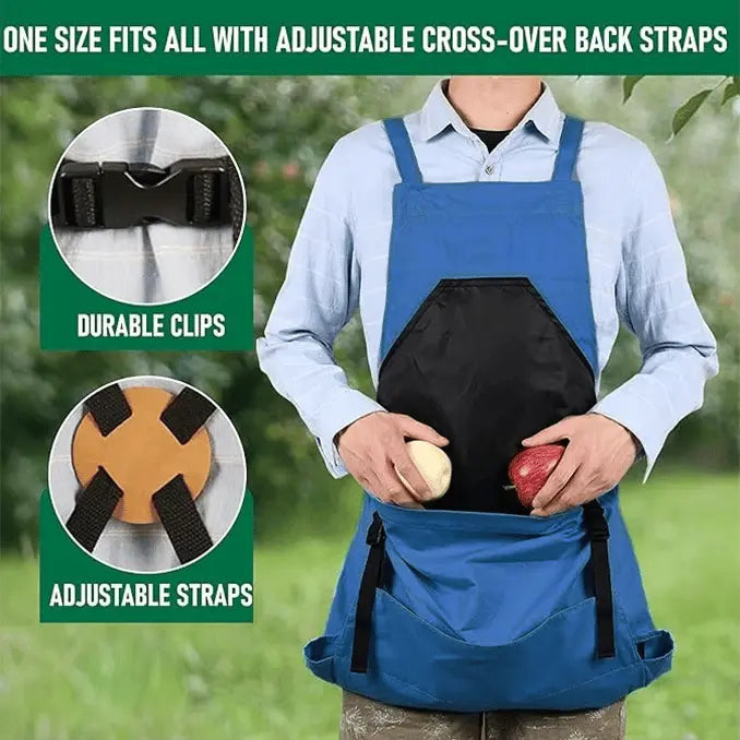 Cross-Back Strap Gardening Apron – Quick-Release Pocket & Water-Resistant Chest Pocket